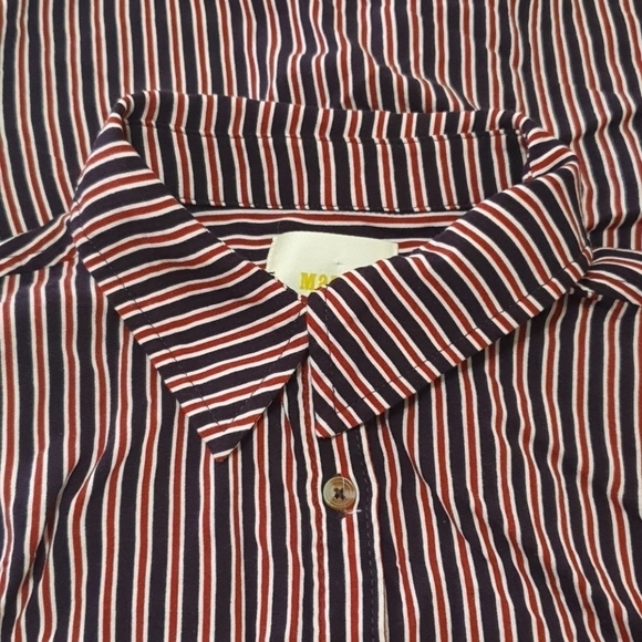 Anthropologie Maeve Pinstripe Red Black Tunic - Picture 6 of 10